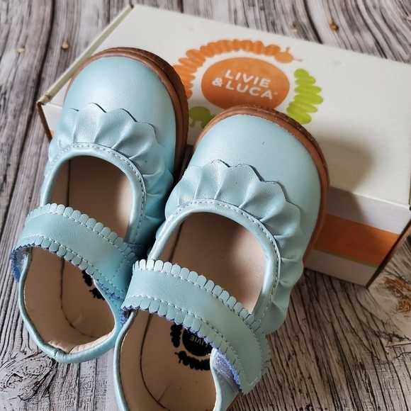 Livie and Luca Ruche Shoes Blue Shimmer New Without Box - Picture 6 of 9